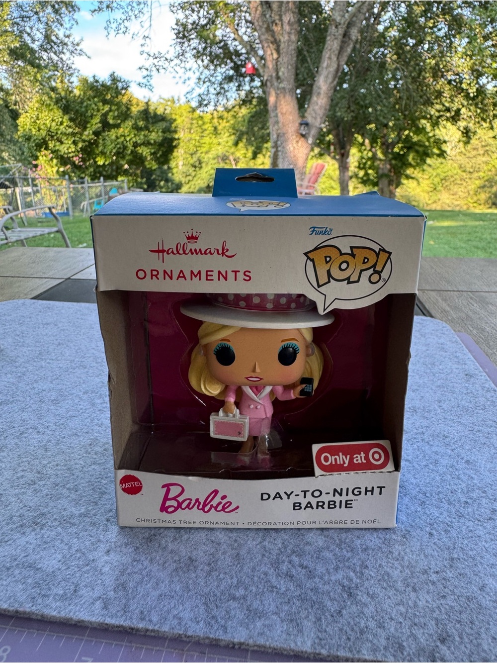 Hallmark Funko Pop Barbie Day-to-Night Ornament in Pink and White